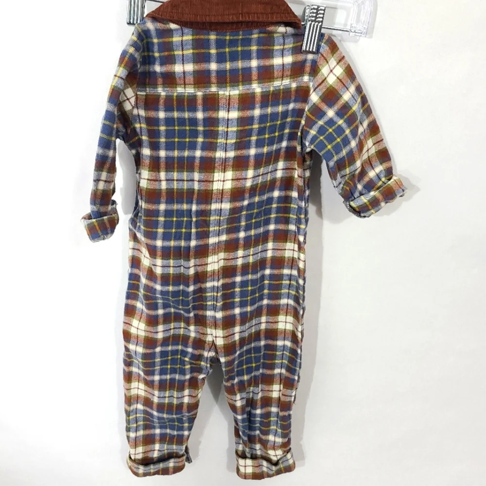 Baby Toddler Child Boys Carter's One-Piece Size 12m Multi-Color Plaid‎ Outfit